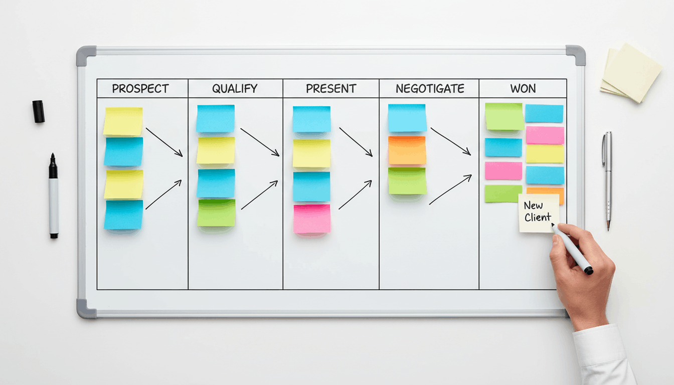 Sales pipeline stages and workflow planning
